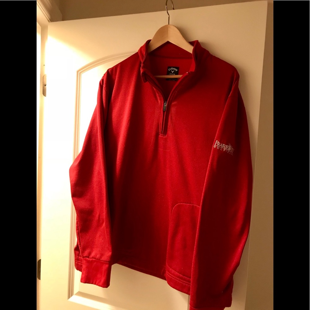 Red Callaway 1/4 zip with fleece lining